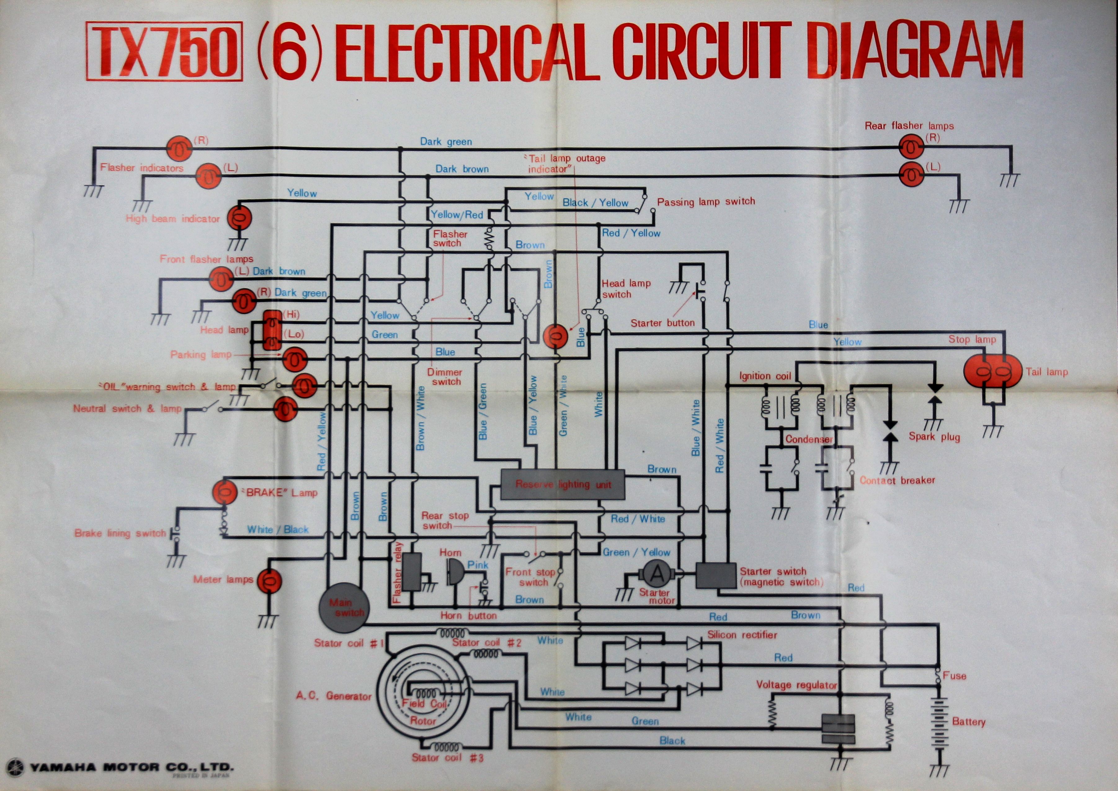 TX 750 Electrical Circuit Diagram